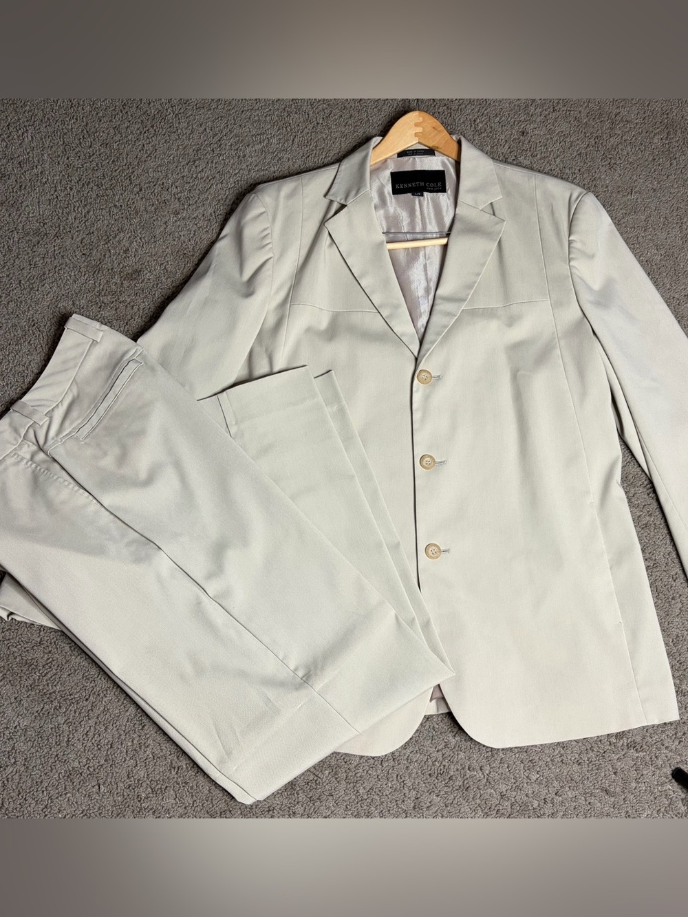 Kenneth Cole Men’s Light Beige Two-Piece Suit